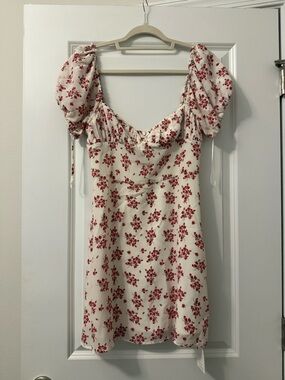 Realisation Par Cream Mini Dress with Red Floral Print